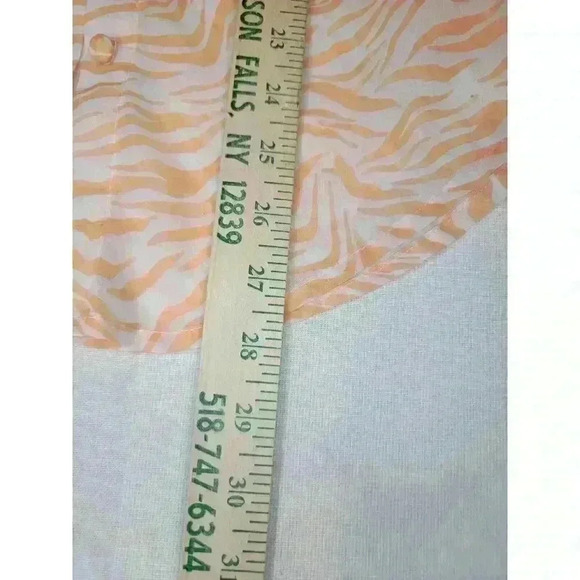 Princess Polly Womens Top Size 2 Sheer Orange Zebra Print Button Retro - Picture 12 of 14